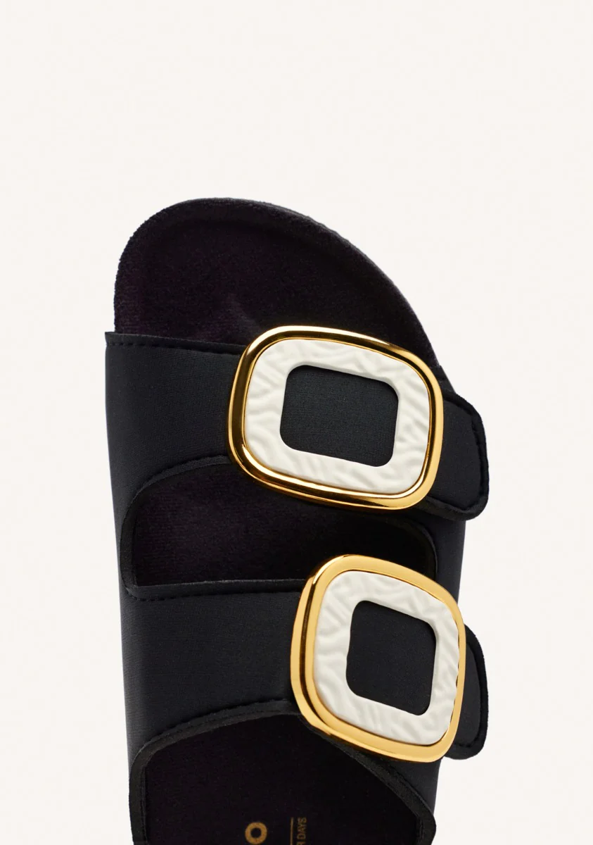 BUDAORS WOMEN'S OFF WHITE JEWEL EMBELLISHED BIO STYLE SANDALS - Image 3