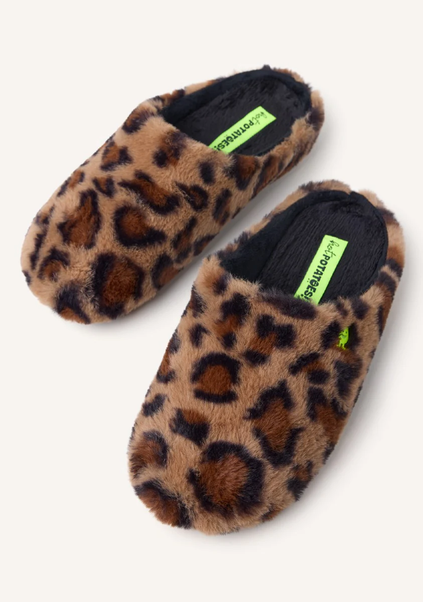 ANIMAL PRINT FUR HOUSE SLIPPERS AUDUBON - Image 5