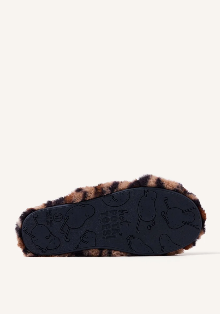 ANIMAL PRINT FUR OPEN HOUSE SLIPPERS BESSEMER - Image 4