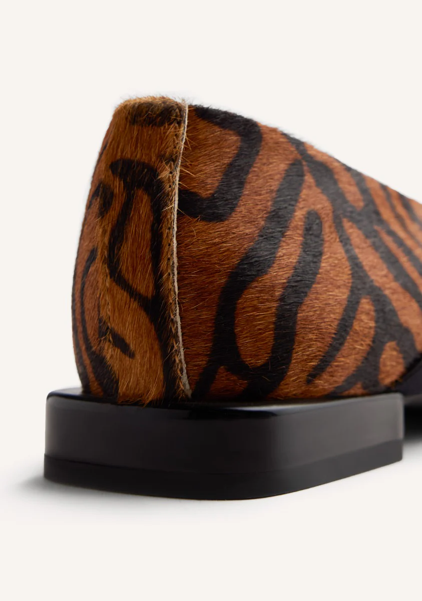 ANIMAL PRINT LEATHER BALLET FLATS MILACA - Image 3