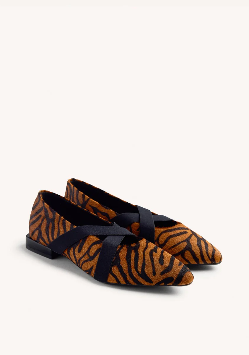 ANIMAL PRINT LEATHER BALLET FLATS MILACA - Image 6