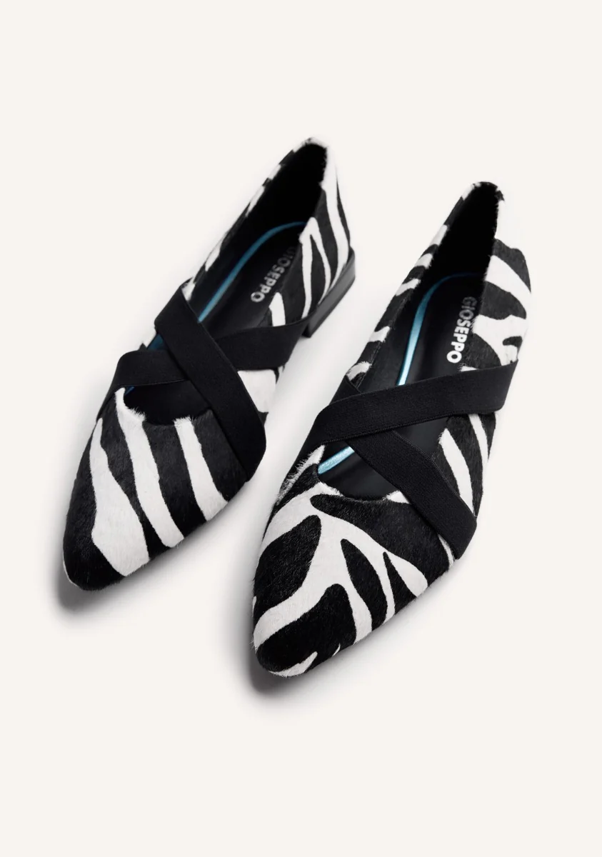 ANIMAL PRINT LEATHER BALLET FLATS MILACA - Image 3