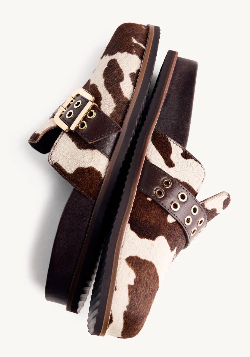 ANIMAL PRINT LEATHER CLOGS BEULAH - Image 3