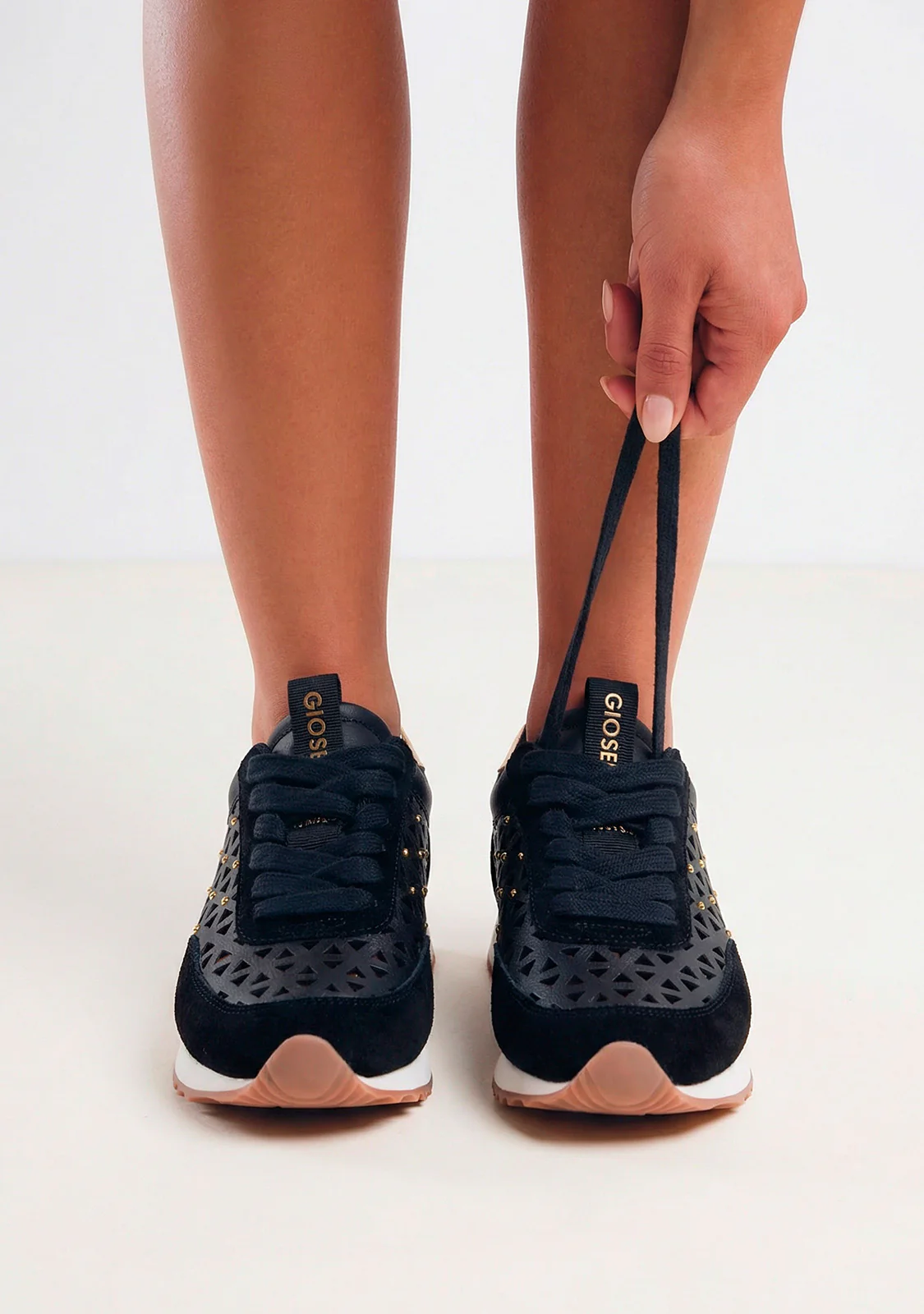 STUDDED CUT-OUT LEATHER SNEAKERS CASEVILLE - Image 5