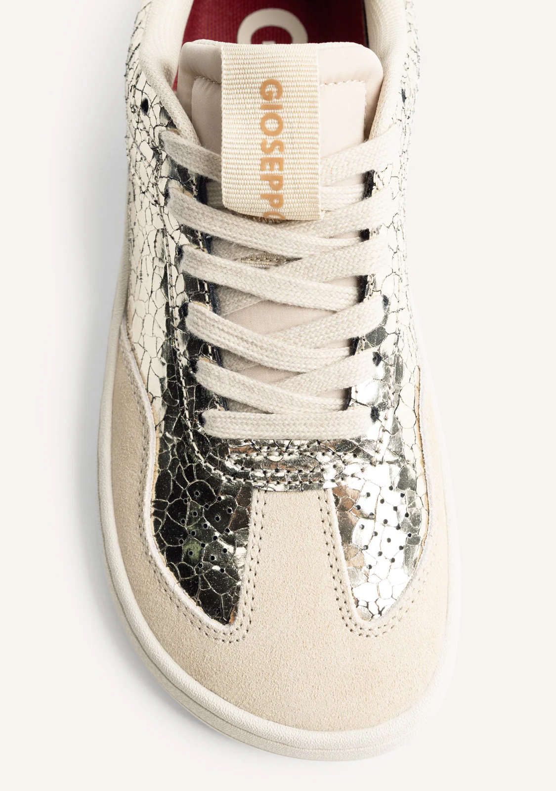 GIOSEPPO BAREFOOT - CRACKLED LEATHER SNEAKERS GLYNDON - Image 3