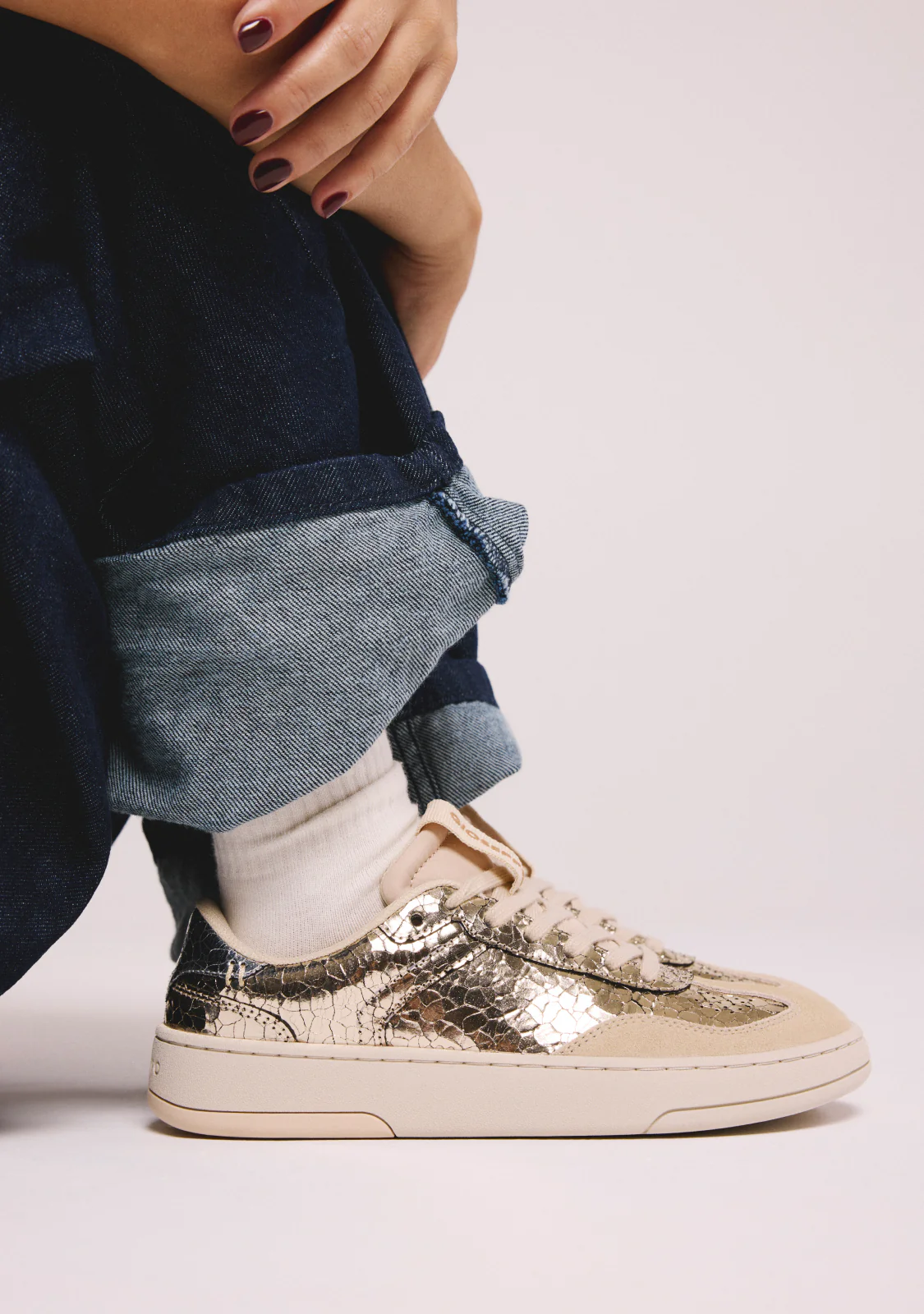 GIOSEPPO BAREFOOT - CRACKLED LEATHER SNEAKERS GLYNDON - Image 7