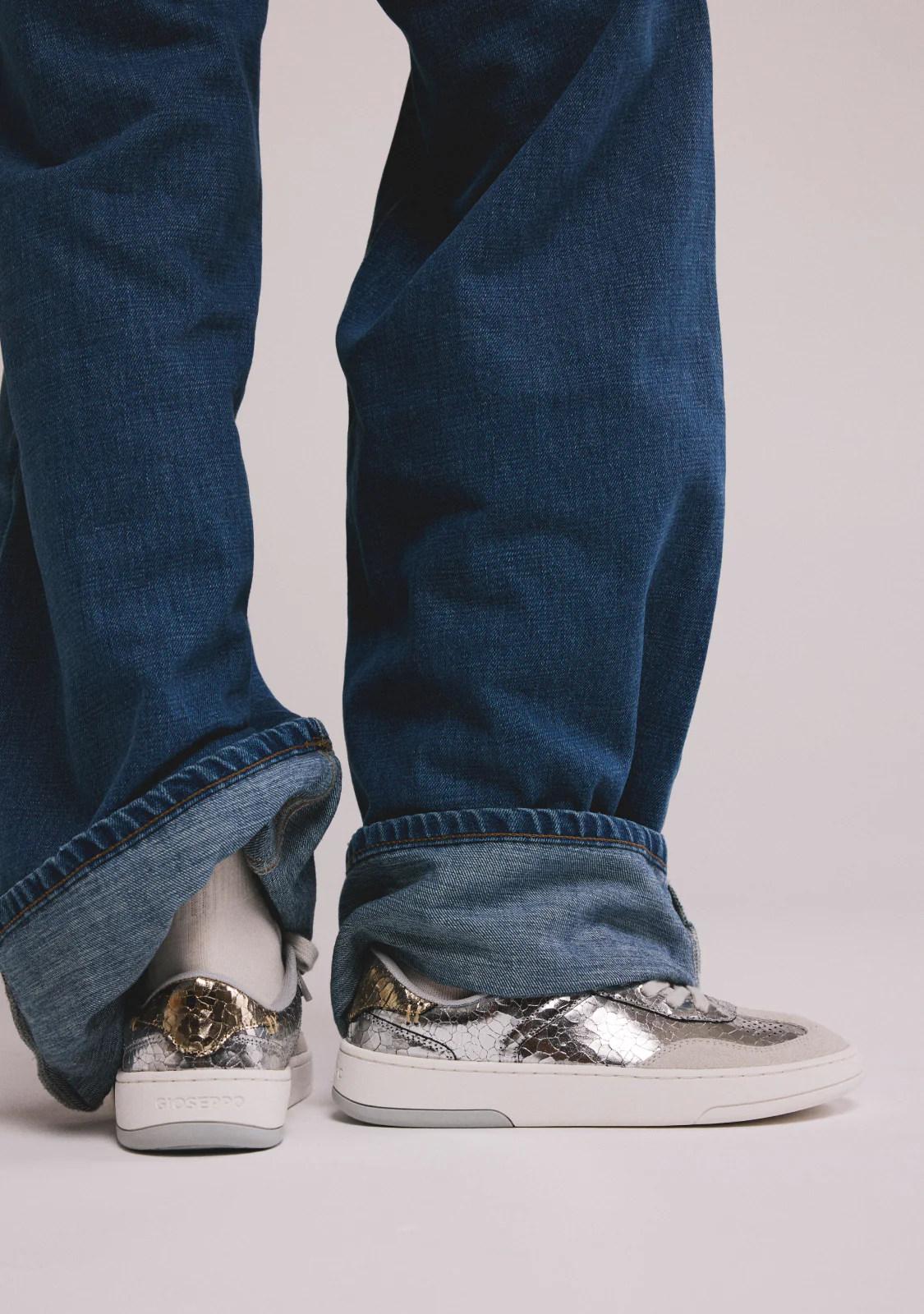 GIOSEPPO BAREFOOT - CRACKLED LEATHER SNEAKERS GLYNDON - Image 7