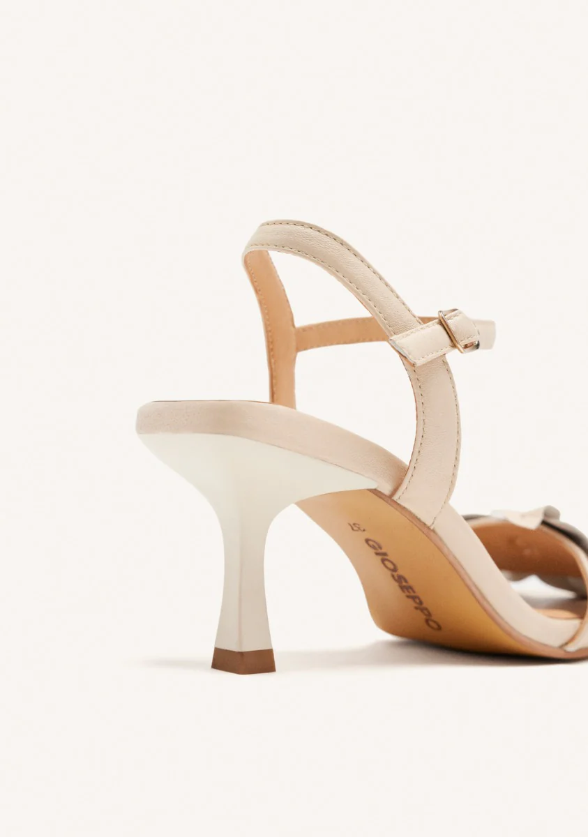 FLORAL LEATHER HEELED SANDALS - Image 4