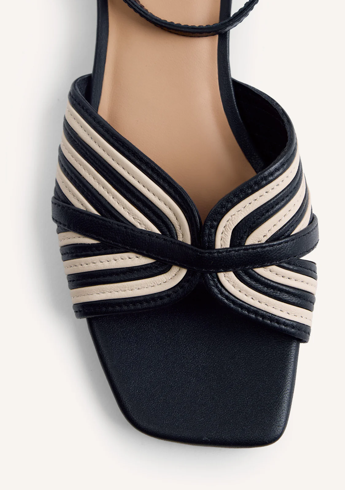 STRIPED LEATHER HEELED SANDALS BIGELOW - Image 3