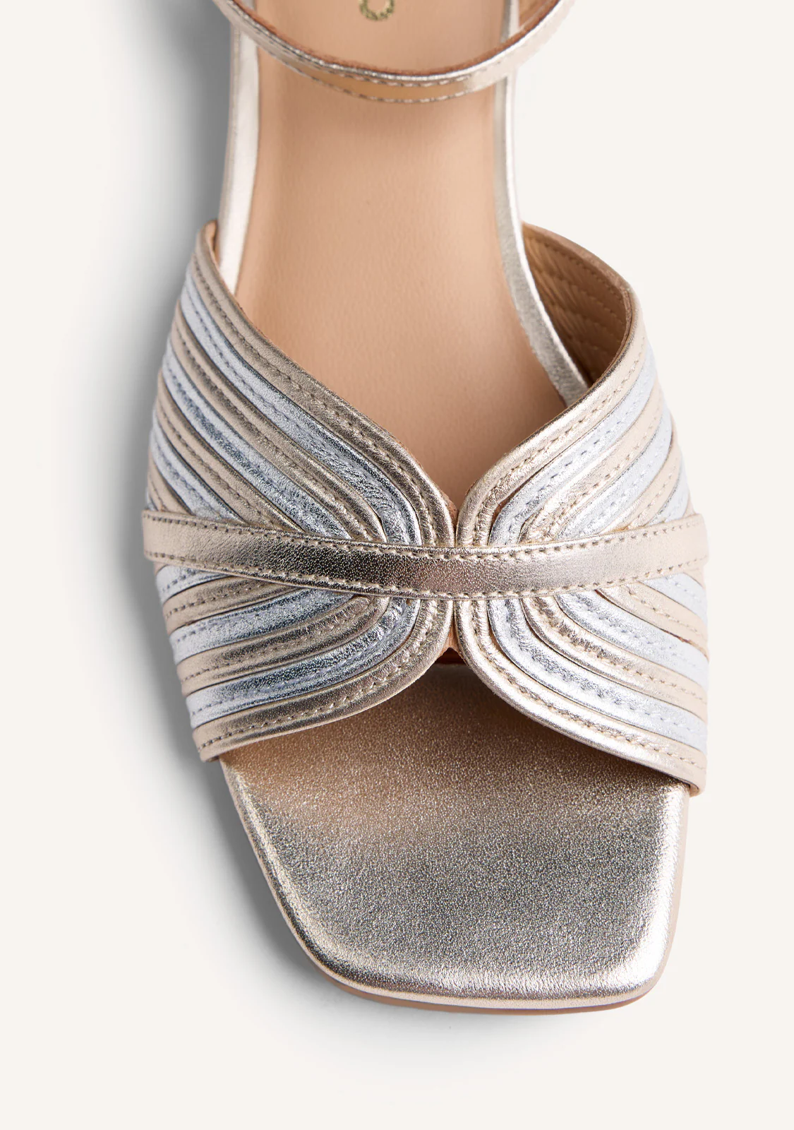 STRIPED LEATHER HEELED SANDALS BIGELOW - Image 3