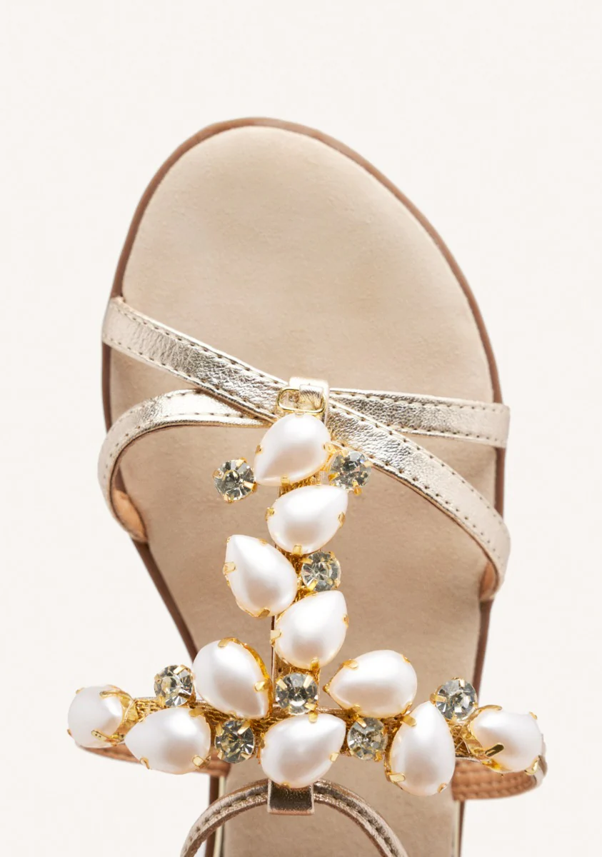 LEATHER PEARL SANDALS JANICE - Image 4