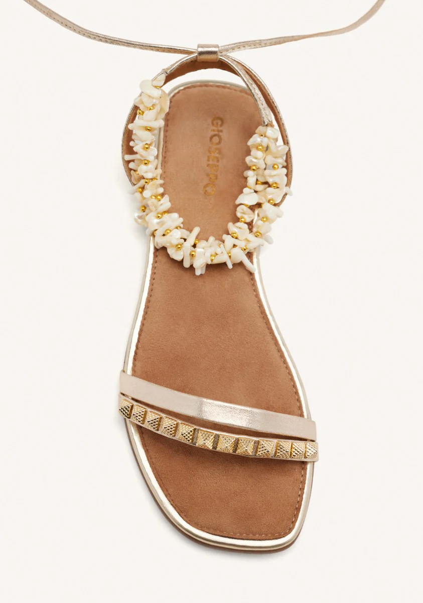 LEATHER SANDALS WITH STUDS AND BEADS PHOEBE - Image 3