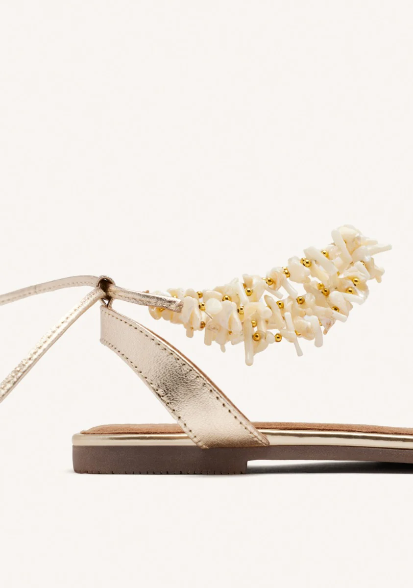 LEATHER SANDALS WITH STUDS AND BEADS PHOEBE - Image 5