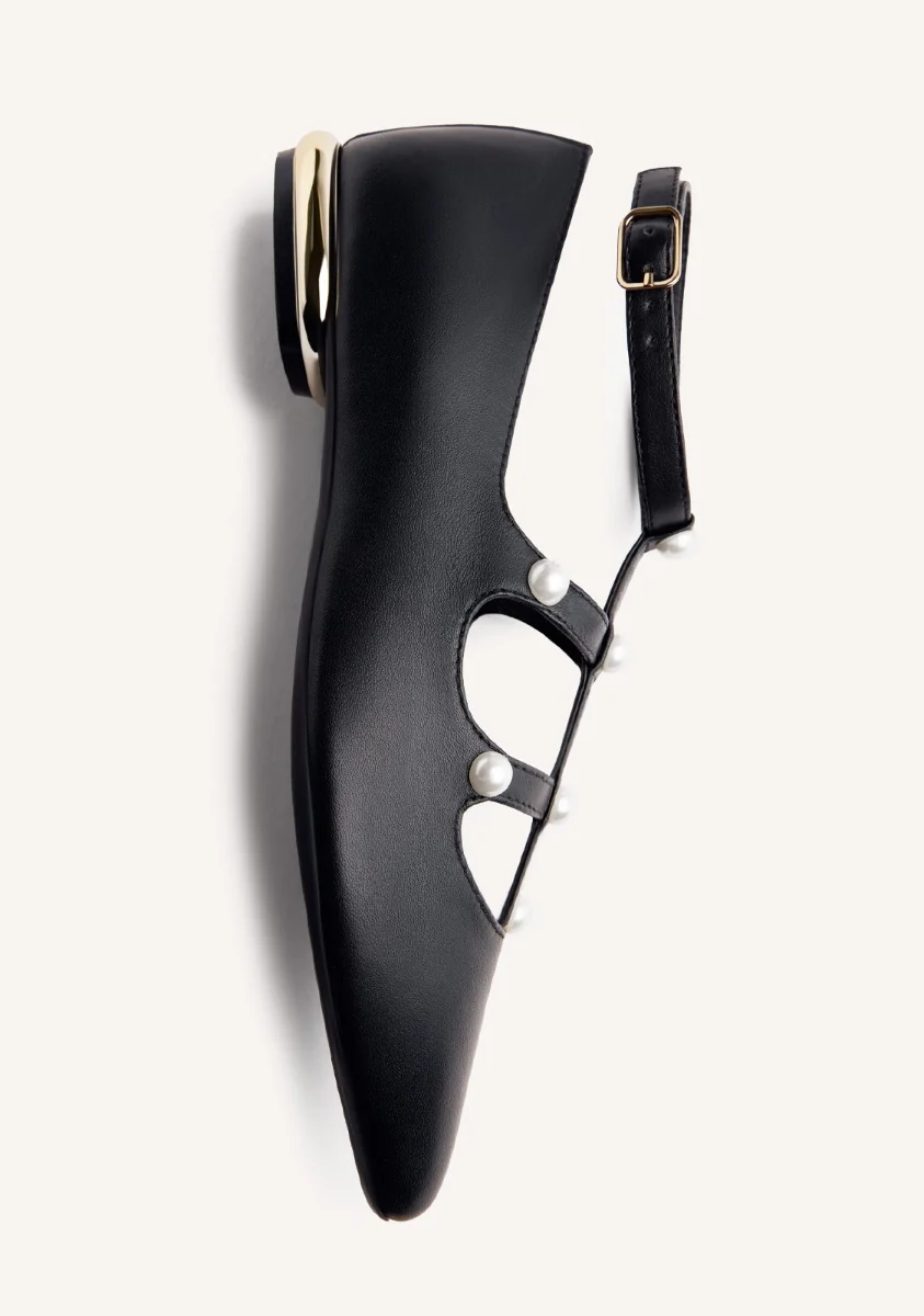 PEARL LEATHER BALLET FLATS MOTLEY - Image 4