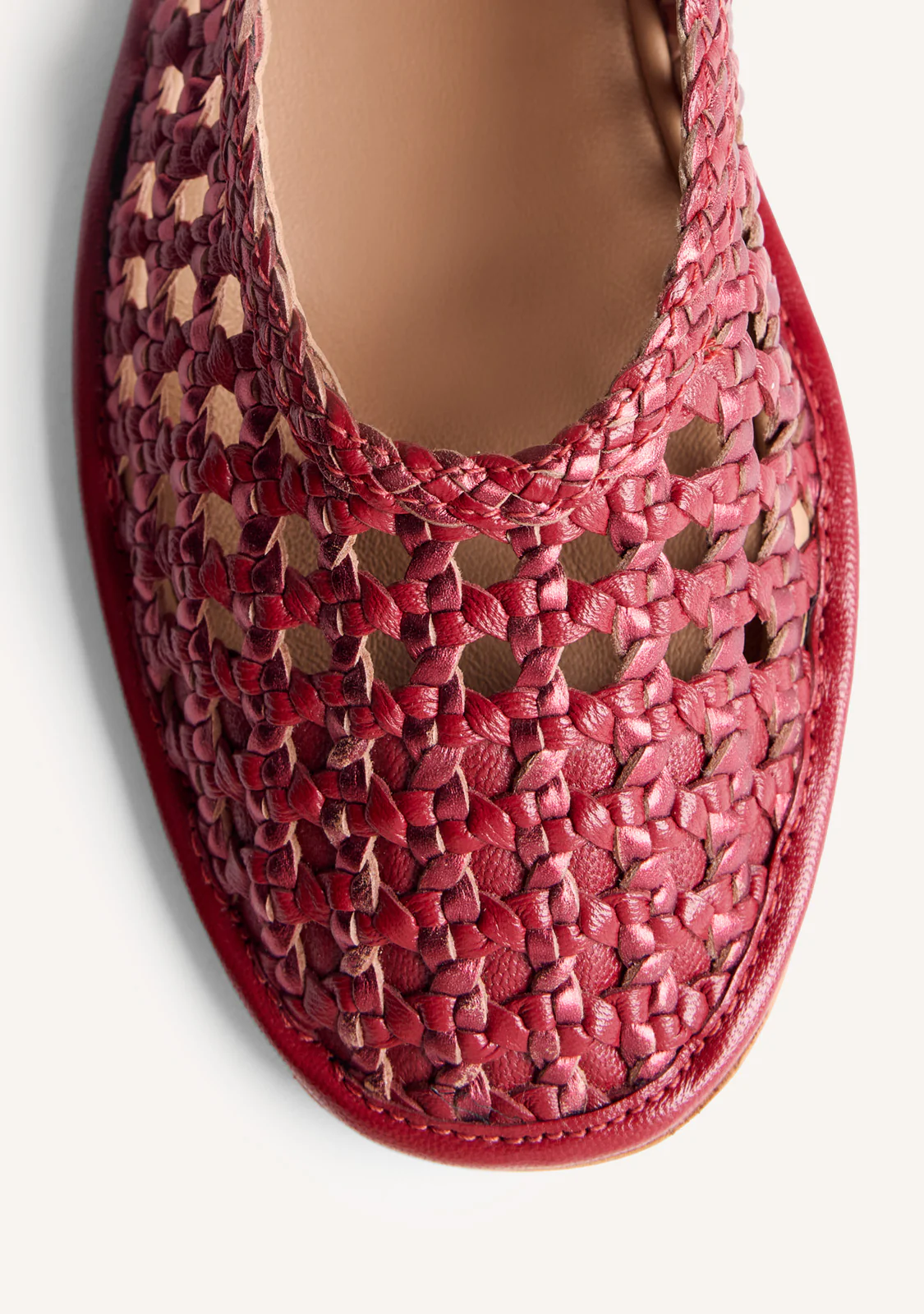 BRAIDED LEATHER BALLET FLATS EMBEYA - Image 3
