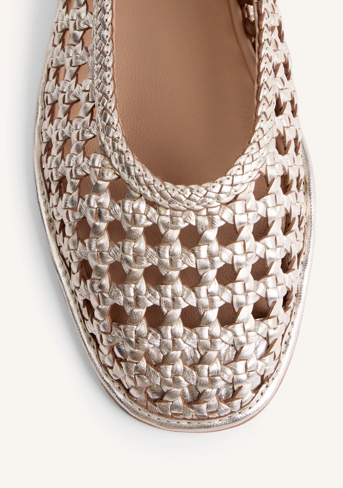 BRAIDED LEATHER BALLET FLATS EMBEYA - Image 3