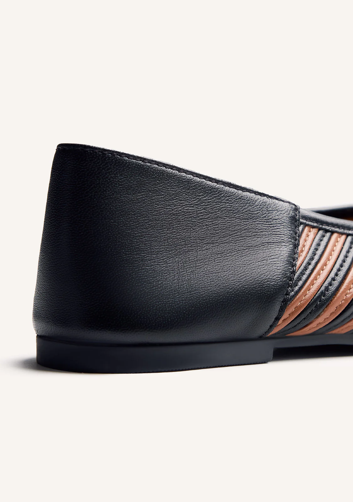 STRIPED LEATHER BALLET FLATS TARINE - Image 5