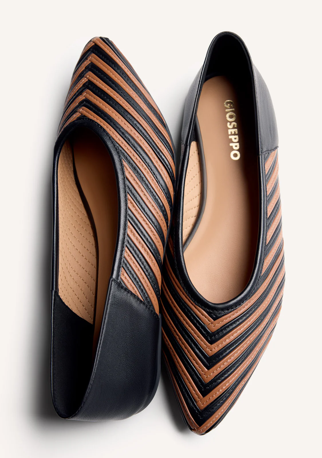 STRIPED LEATHER BALLET FLATS TARINE - Image 6