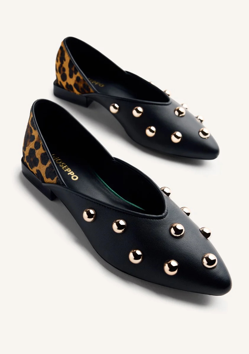 STUDDED LEATHER BALLET FLATS BRAHAM - Image 3