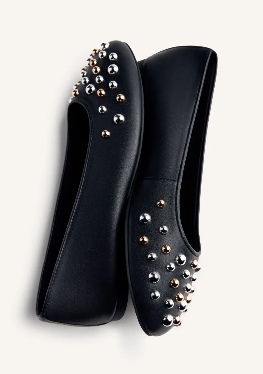 STUDDED LEATHER BALLET FLATS GONVICK - Image 5
