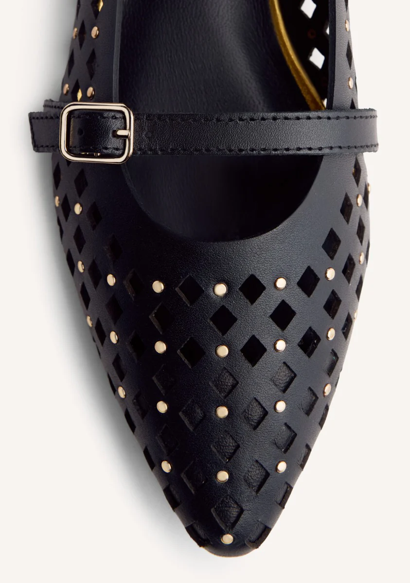 STUDDED LEATHER BALLET FLATS NESSEN - Image 3