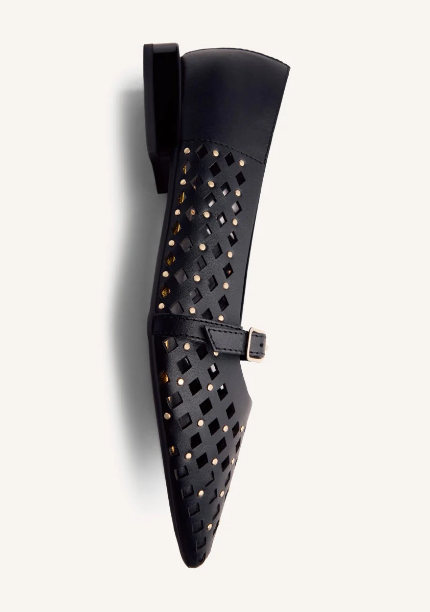 STUDDED LEATHER BALLET FLATS NESSEN - Image 4