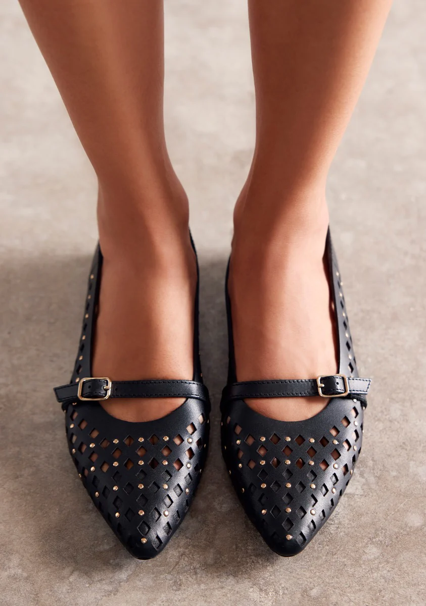 STUDDED LEATHER BALLET FLATS NESSEN - Image 7